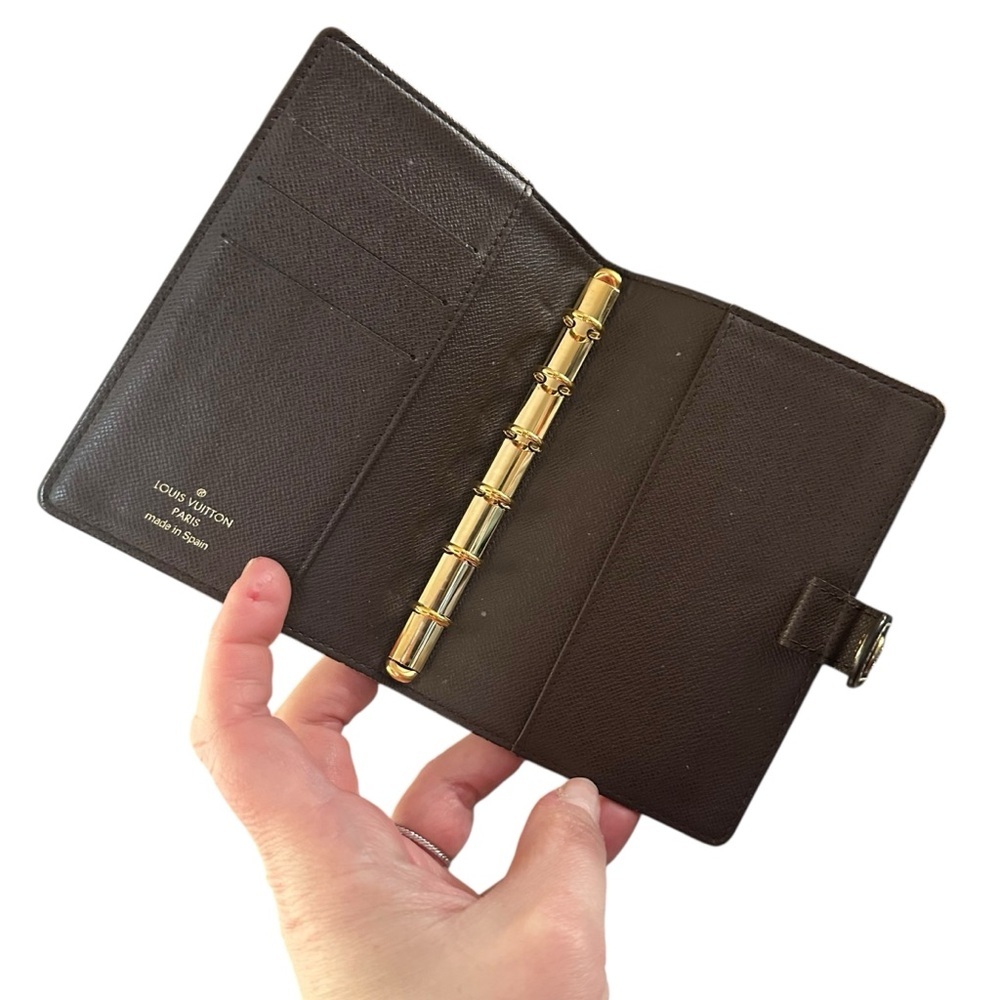 Louis Vuitton Brown Mini Lin Monogram Agenda PM Passport Journal Organizer - Picture 2 of 12